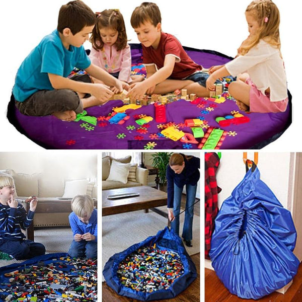 Toy Clean-up Storage Bag Multifunctional Portable Play Mat Toys Organizer  Toy Bag Basket Integrated Waterproof Storage Bucket