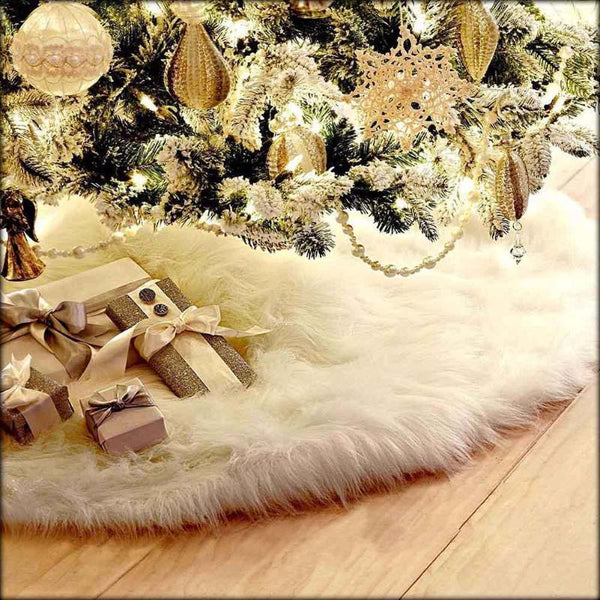 White Christmas Plush Tree Carpet