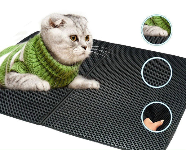 Pet Cat Litter Mat EVA Double-Layer Cat Litter Trapper Mats with