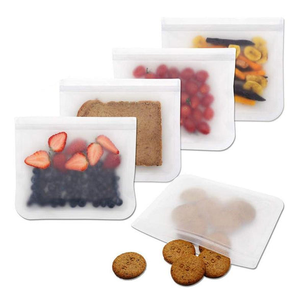 Zip Lock Reusable Silicone Food Storage Containers Leakproof