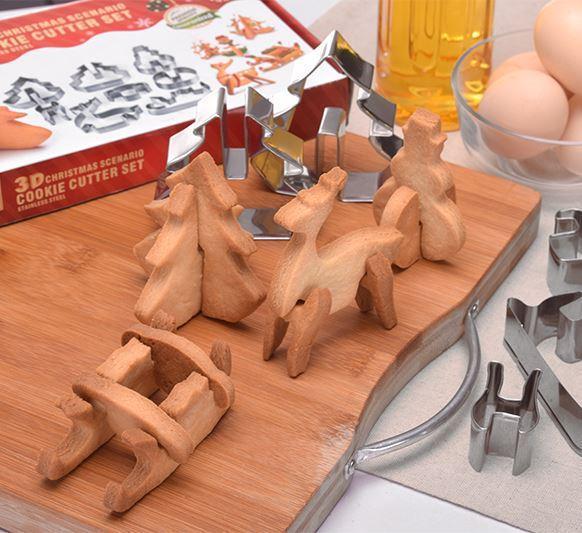 3D Christmas Gingerbread Cookie Cutters Sugar Cotton