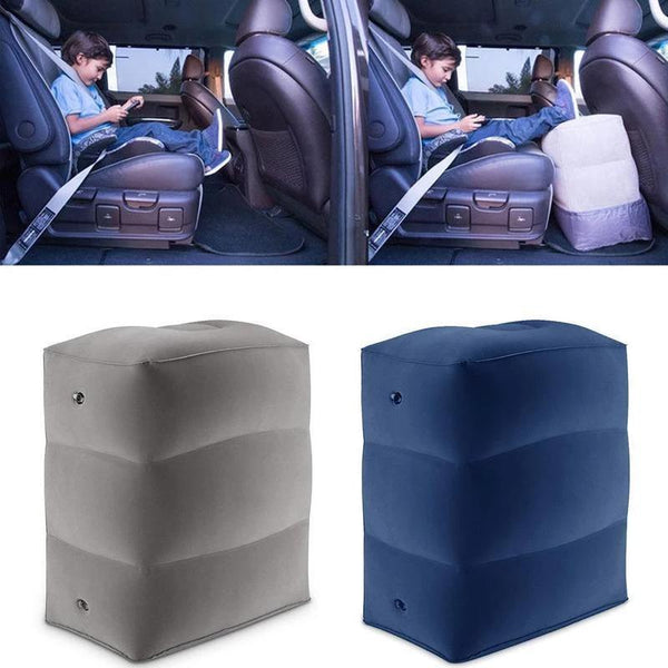 Travel Foot Rest Pillow, Inflatable Foot Rest Mat with Air Pump