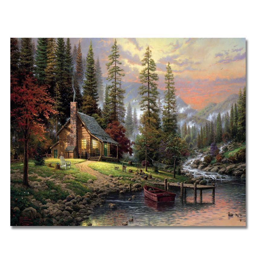 The Cabin By the Lake VanGo PaintByNumber Kit Sugar & Cotton