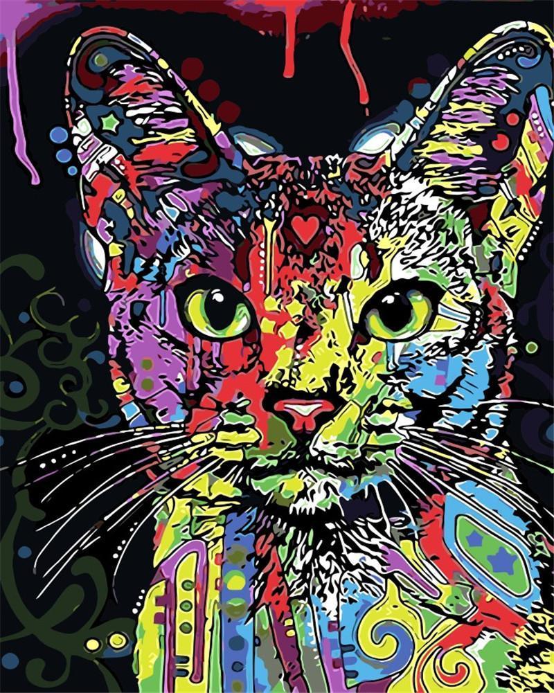 Color Splash Cat VanGo PaintByNumber Kit Sugar & Cotton