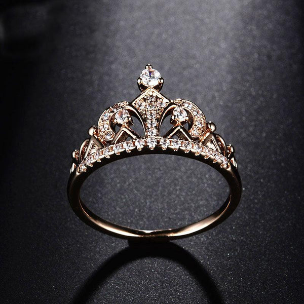 Cubic Zirconia Princess Crown Ring