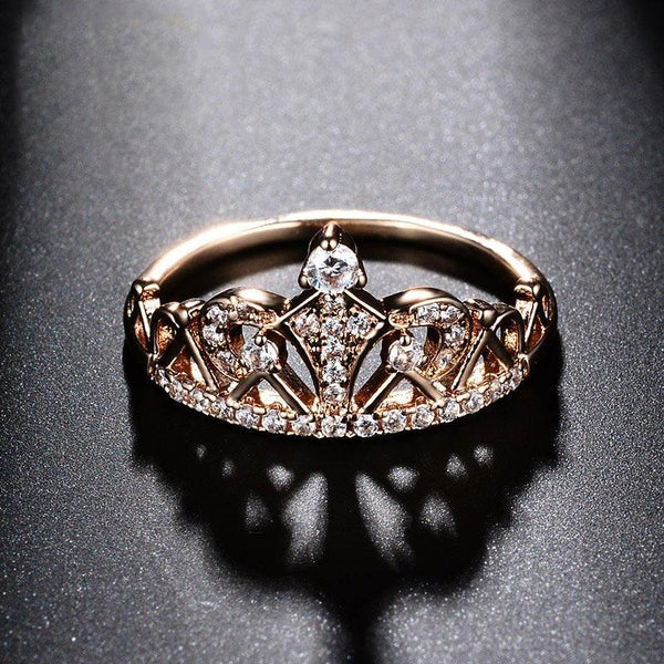 Cubic Zirconia Princess Crown Ring