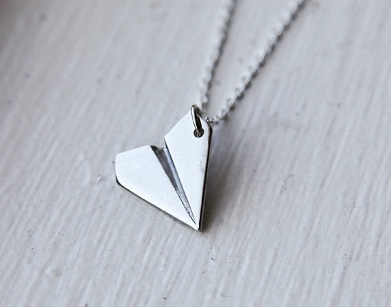 Paper Airplane Necklace - Sterling Silver Jewelry – CYDesignStudio