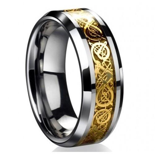 Dragon's Breath - Steel Viking Ring