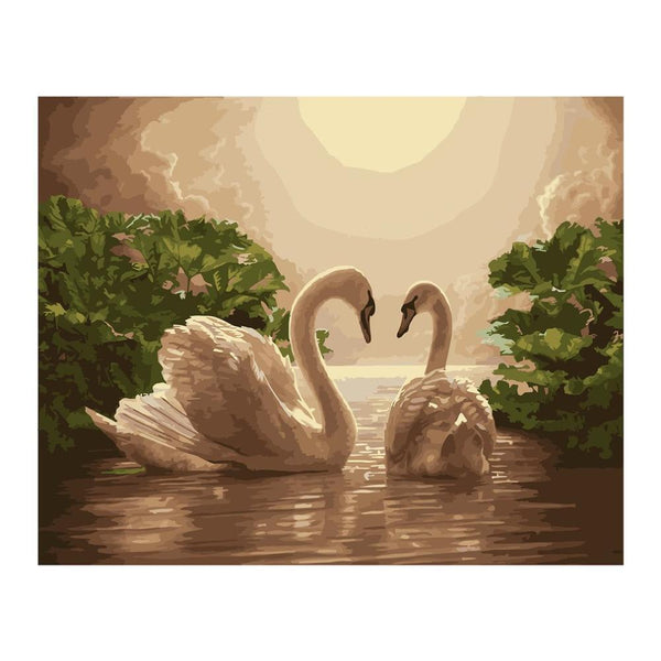 Swan Moonlight Lake - Van-Go Paint-By-Number Kit