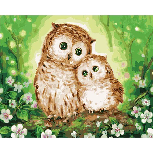 Glowing Owl Family - Van-Go Paint-By-Number Kit