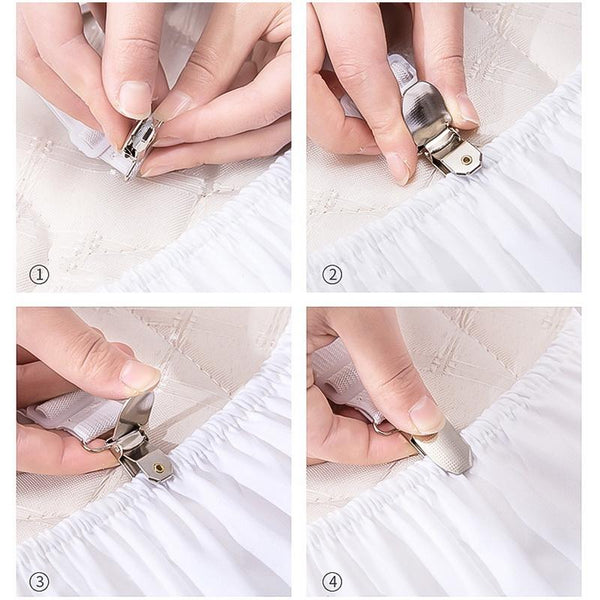 HoldTight - 4 Piece Elastic Bed Sheet Clips