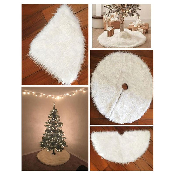 White Christmas Plush Tree Carpet