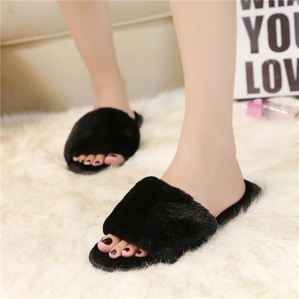 Faux Fur Fluffy Slippers