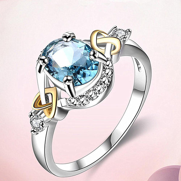 Silver Plated Alloy Crystal Ring