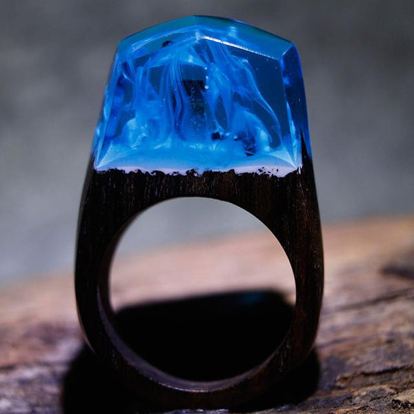 Quanta - Blue Flame Resin Ring