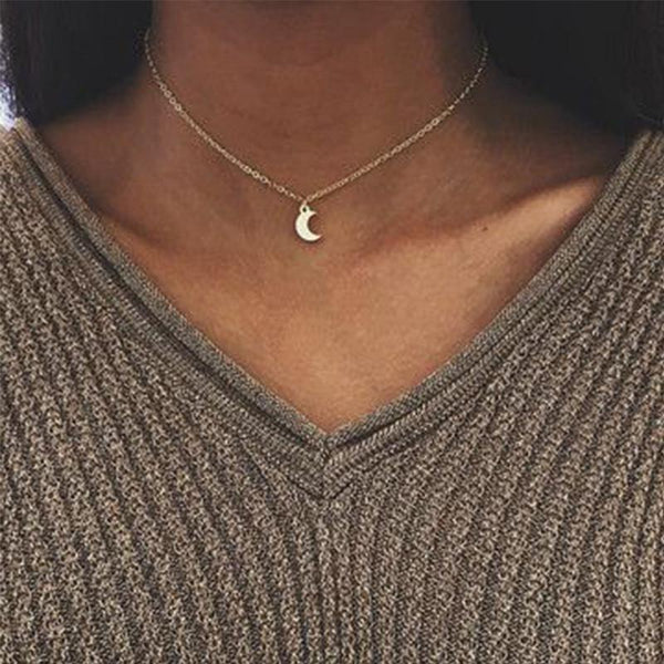 Mini Crescent Moon Pendant Necklace