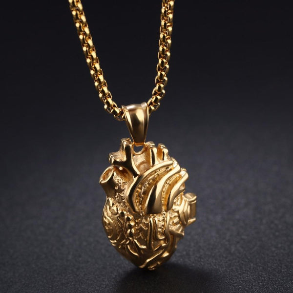 3D Anatomically Correct Heart Charm Necklace