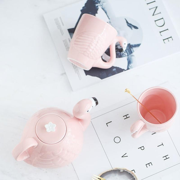 Flamingo Teapot & Mug