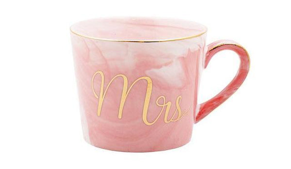 Marble Porcelain Mr & Mrs Coffee Mugs