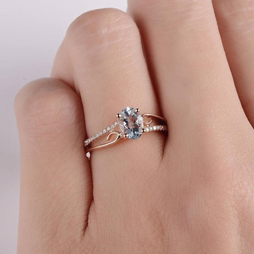 Oval Cut Rose Gold Double to Single Band Ring – Sugar & Cotton