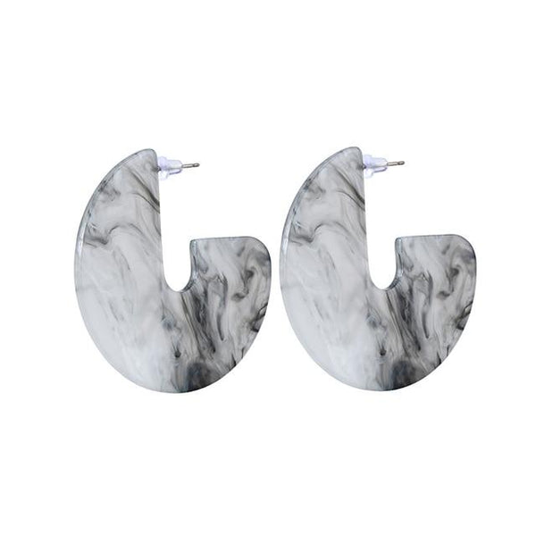 Nora - Flat Semi Hoop Earrings