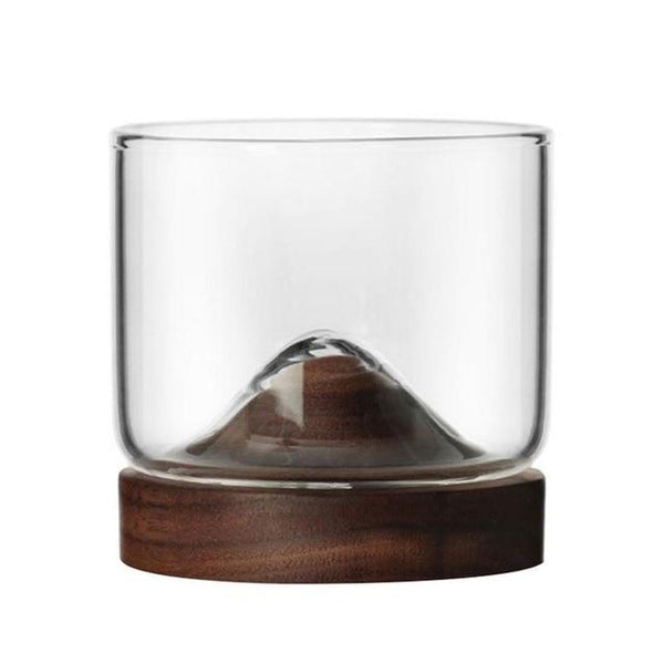 Houston - Wooden Base Whiskey Mountain Glass