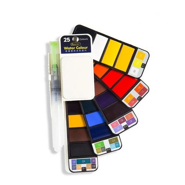 Handy Watercolor Travel Kit 18/25/33/42 Colors Solid Watercolor Paint Set  Paint Watercolor For Beginners Watercolor Set
