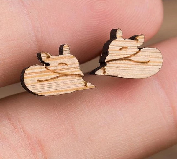 Cute Wooden Stud Earrings