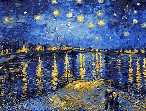 Starry Night Sky Rhone River - Van-Go Paint-By-Number Kit
